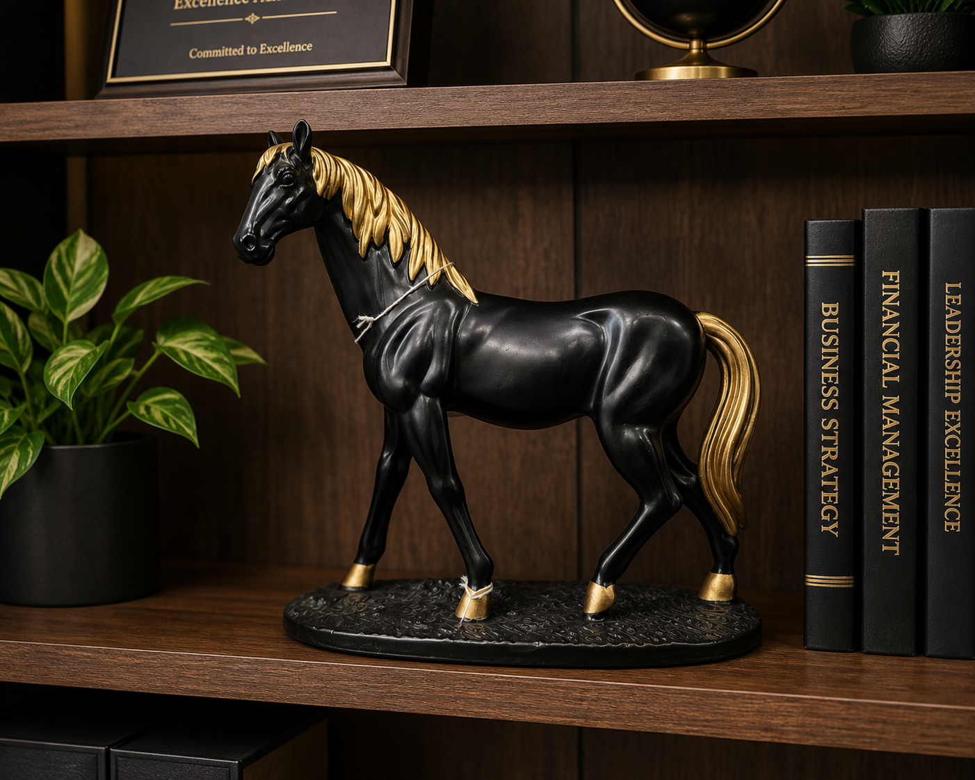 Black or white Gold Horse Statue – Luxury Decorative Horse Sculpture