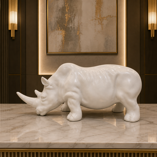 Luxury Ceramic Rhinoceros Sculpture