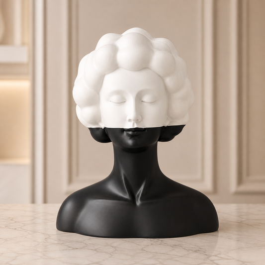 Modern Half-Face Lady Bust Sculpture