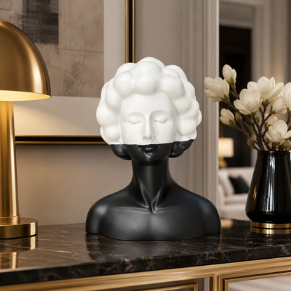 Modern Half-Face Lady Bust Sculpture