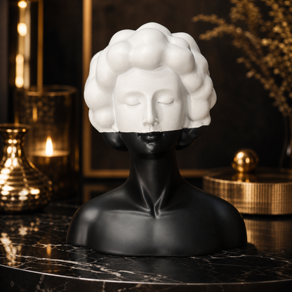 Modern Half-Face Lady Bust Sculpture