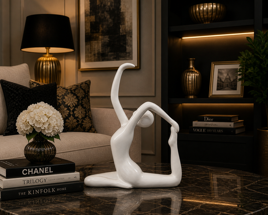 Modern White or Black Abstract Yoga Sculpture
