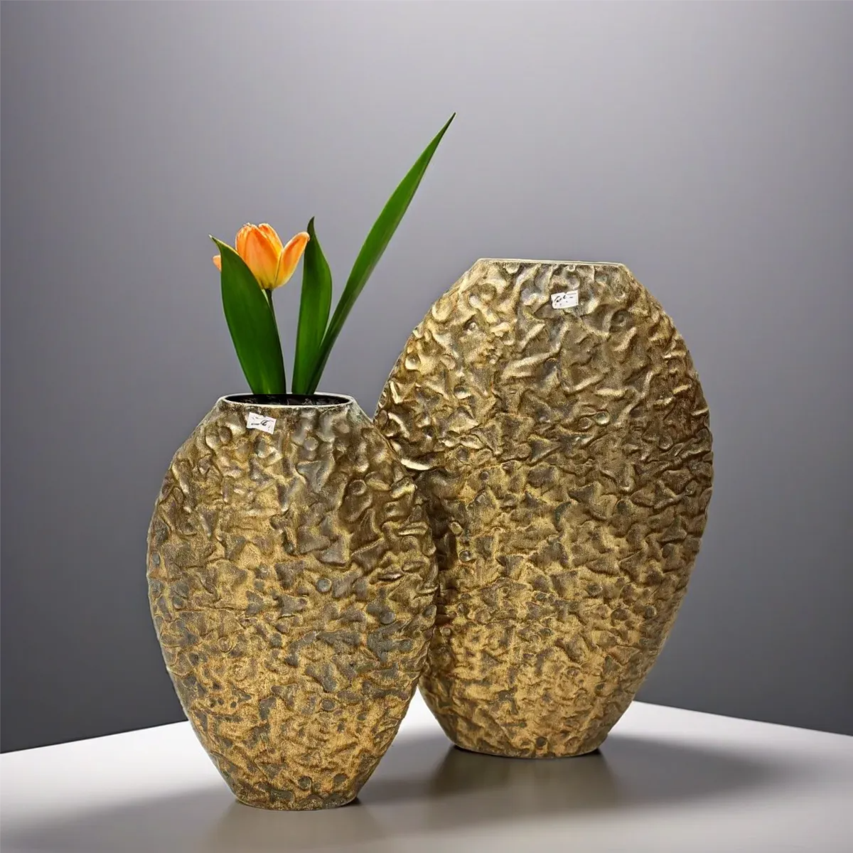 Set of Metal Vases