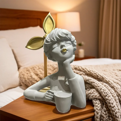 Stunning Girl Statue Holding a Cup